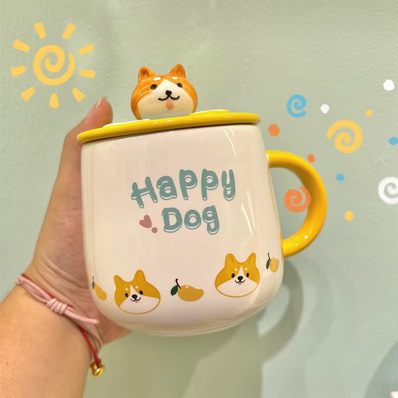 Ceramic Corgi Mug With Lid | Corgi Gifts | The Corgi Shop