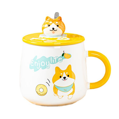 Ceramic Corgi Mug With Lid | Corgi Gifts | The Corgi Shop