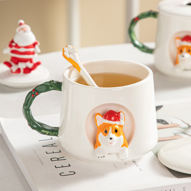 Ceramic Christmas Corgi Mug | Corgi Gifts | The Corgi Shop