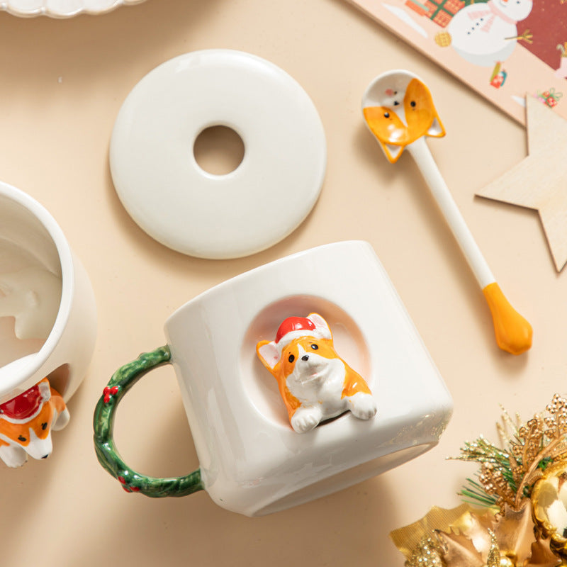 Ceramic Christmas Corgi Mug | Corgi Gifts | The Corgi Shop