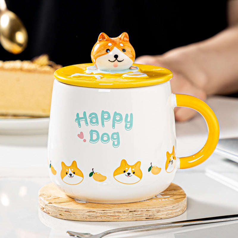 Ceramic Corgi Mug With Lid | Corgi Gifts | The Corgi Shop