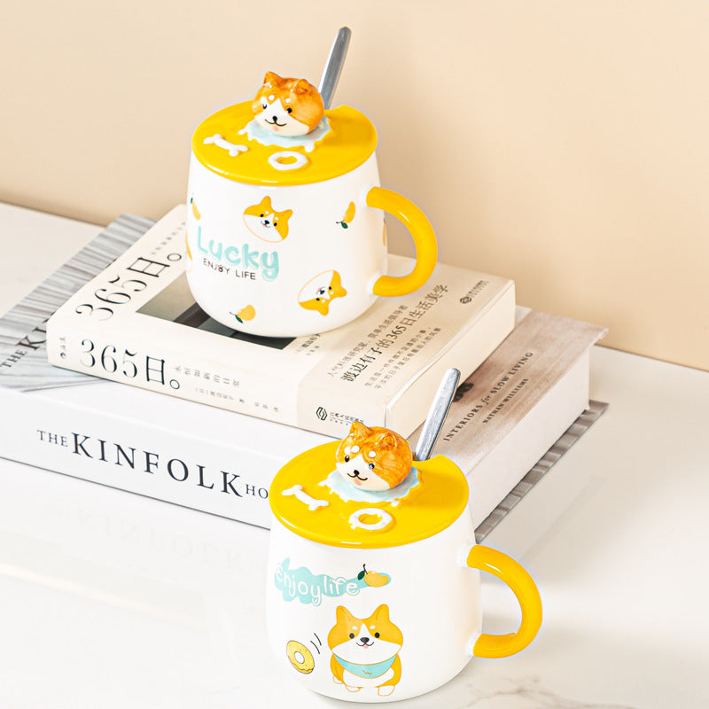 Ceramic Corgi Mug With Lid | Corgi Gifts | The Corgi Shop