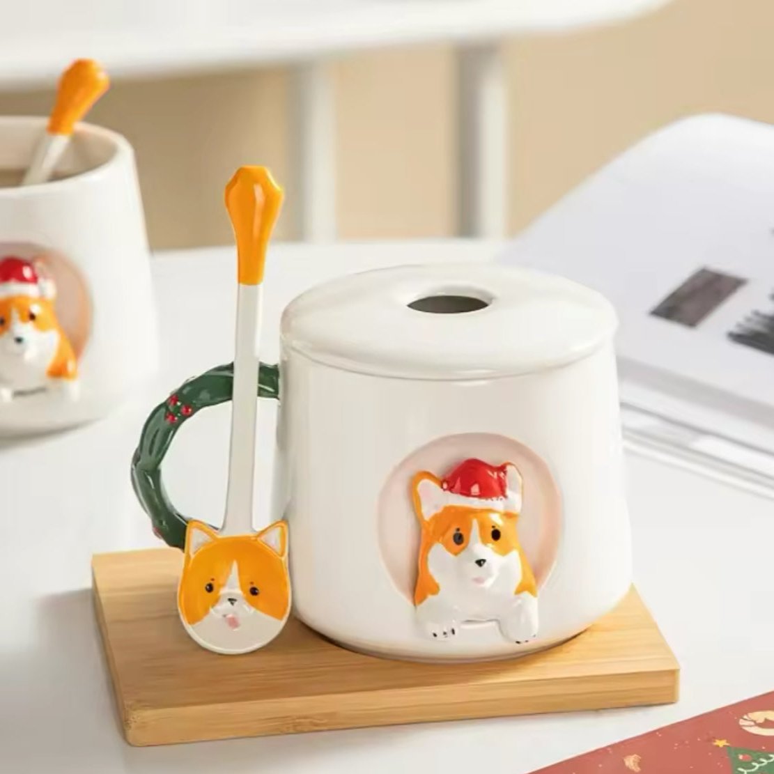 Ceramic Christmas Corgi Mug | Corgi Gifts | The Corgi Shop