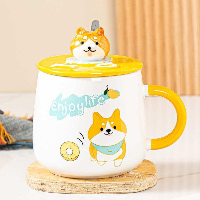 Ceramic Corgi Mug With Lid | Corgi Gifts | The Corgi Shop